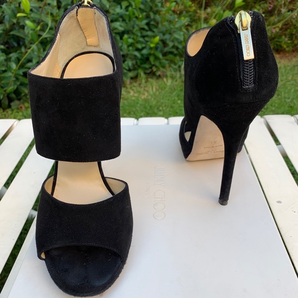 JIMMY CHOO  ‘Private’ Suede Leather Sandal 8 - Picture 6 of 13